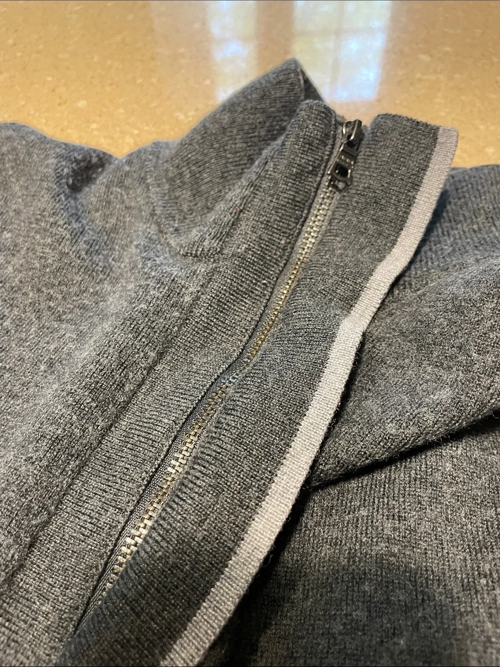 Banana Republic Men's Dark Gray Half-Zip Sweater